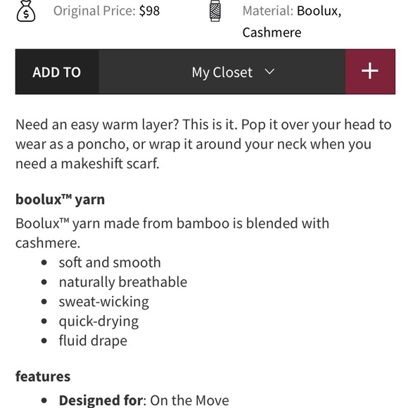 Lululemon lightweight, knit, poncho, scarf, wrap, cashmere new - Picture 4 of 8